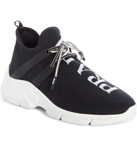 prada sock sneakers on